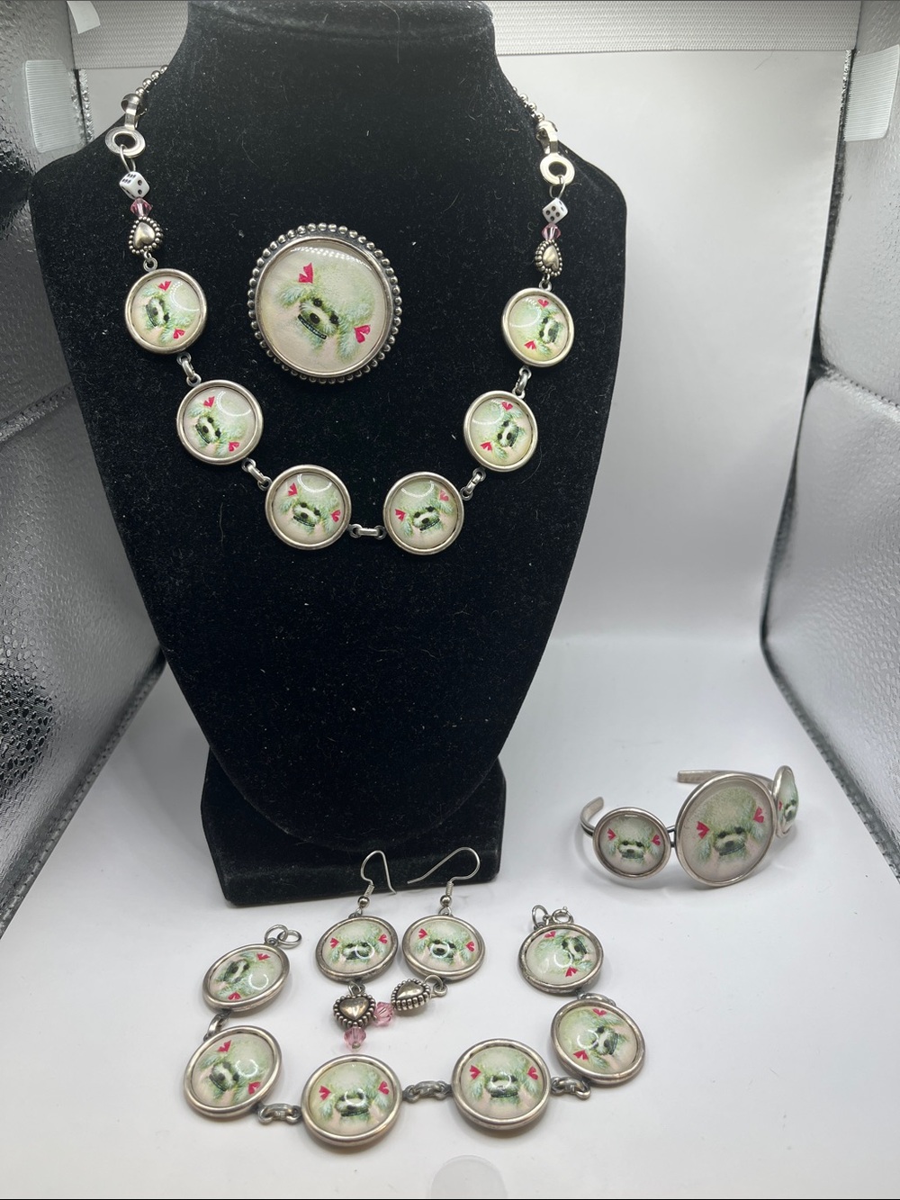 Rare 5 piece set Poodle Theme Attributed to Designs From The Deep